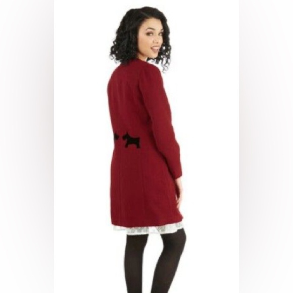 Modcloth Let’s Tyke a Walk Coat Scottie Dog S EUC